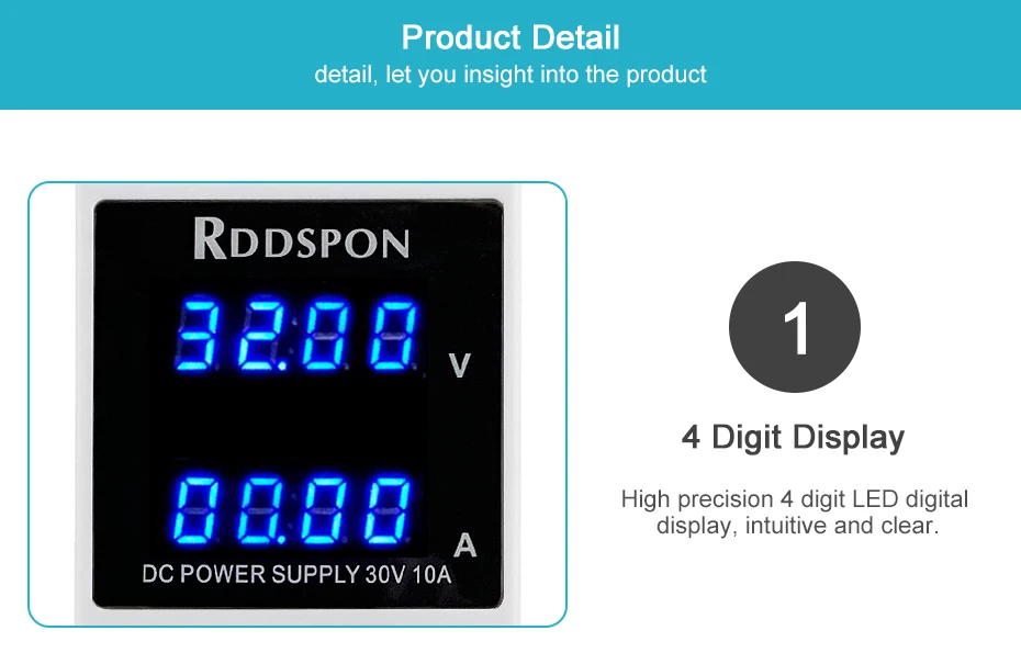 RDDSPON 3010D DC Регулируемый источник питания 4-разрядный дисплей зарядки 30 V 10A переключатель лабораторный блок питания регулятора напряжения