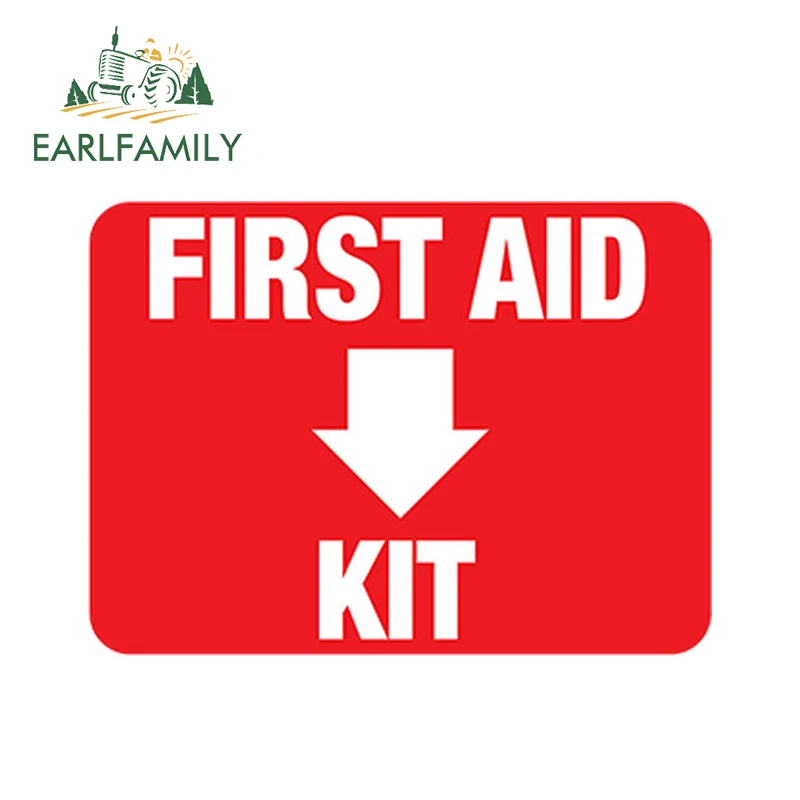 EARLFAMILY 13cm x 9.5cm Car Styling First Aid Kit Sticker Vinyl Decal Printed Emergency Rescue Adhesive Waterproof | Автомобили и