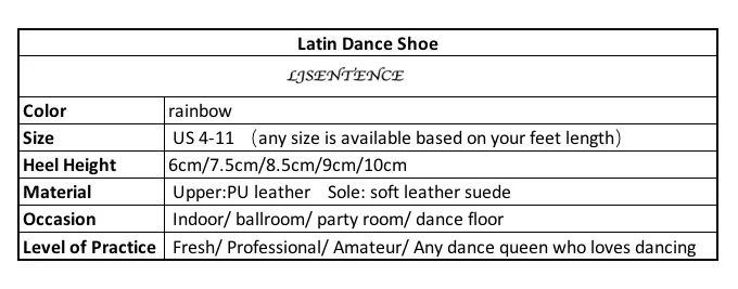 Для женщин профессиональный Латинская танцевальная обувь для бального зала для сальсы; доступны все цвета радуги на среднем сандалии на высоком каблуке 8,5 см и 9 см, 10 см, Новинка туфли танцевальные цветные туфли