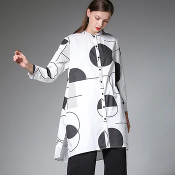 

Plus Size Blouses Autumn Cotton Woman 2019 Office Lady Loose White Casual Shirts and blouses Big Tops Shirts Female Blouses