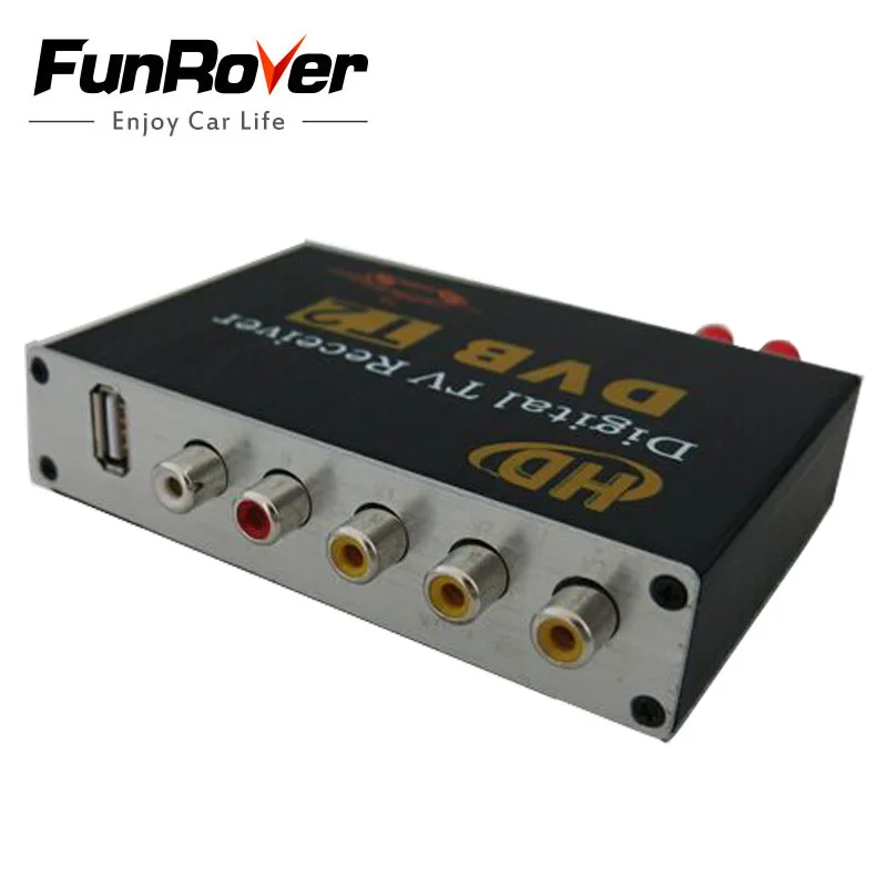 FUNROVER Новый 12В черный цифровой ТВ приемник автомобильный Dvb t2 Dvbt2 для тюнер dvd Mpeg4