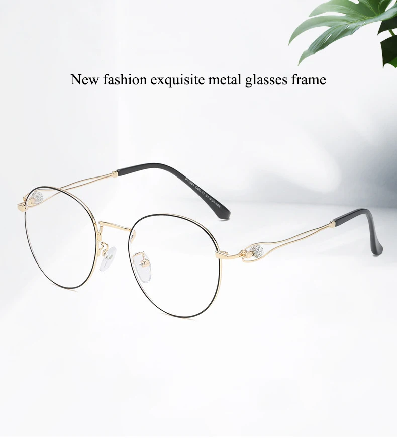 Корейская версия изысканной круглой оправы металлические плоские зеркальные модные декоративные очки для глаз могут быть оснащены оправой для близорукости