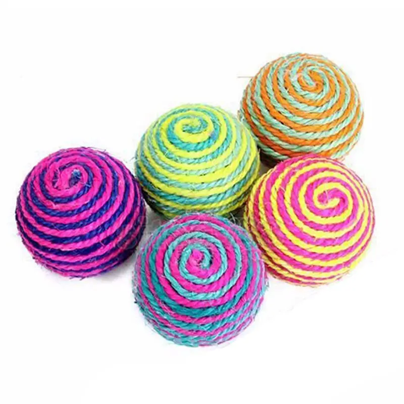 Sisal ball for cats Pet toy Random colorin Cat Toys from Home & Garden