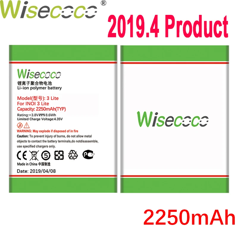 

WISECOCO 2250mAh 3 Lite Battery For INOI 3 Lite Mobile Phone In Stock Latest Production High Quality Battery+Tracking Number