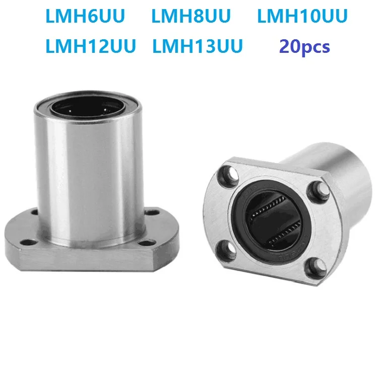 20 шт./лот LMH6UU LMH8UU LMH10UU LMH12UU LMH13UU овальные фланцы тип линейных шарикоподшипник втулка ЧПУ детали для фрезерного станка LMH