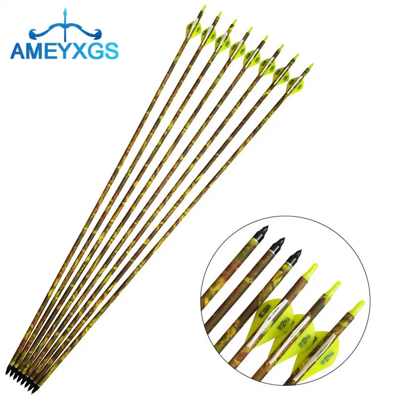 

12pcs 32" SP 600 Archery Carbon Arrow Broadhead Arrow Carbon With Broadhead Bow Outdoor Training Hunting Shooting Accessories