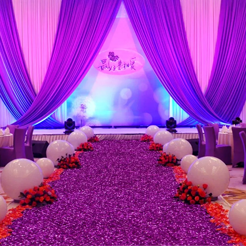 US 155 0 New 10 M Roll Wide Shiny Purple Pearlescent Wedding Carpet T Station Aisle Runner For Party Wedding Decoration Supplies In Party DIY