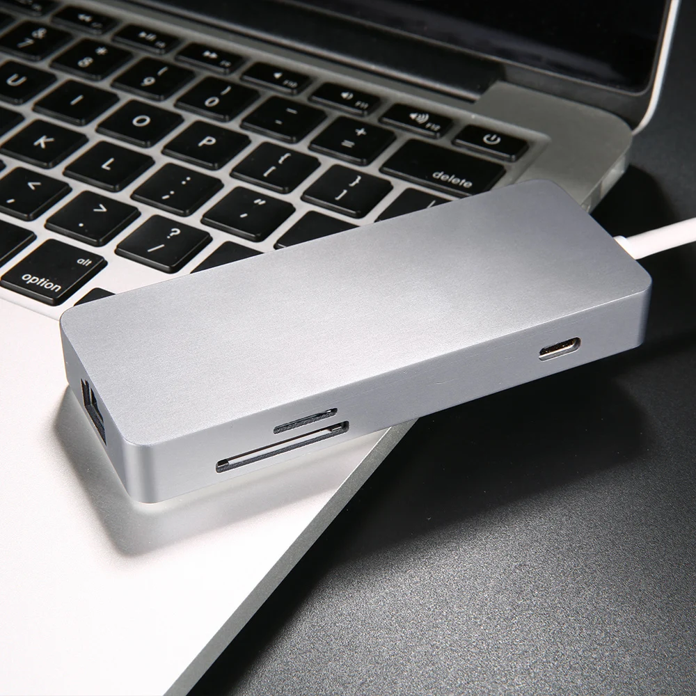 Arealer USB HUB 7-in-1 универсальный usb type C концентратор USB 3,0/2,0 lan порты 2 к выход высокой четкости Порт данных/TF Card Reader