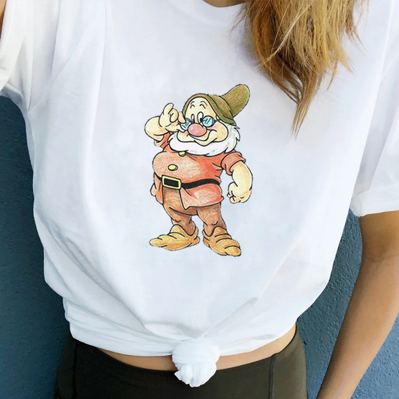 

FIXSYS Summer T-shirt Cotton Women Tshirt Tops Short Sleeve Tops Tee Cartoon 3d Print Lady Tee Shirt Round Neck Tshirt Cute Tee