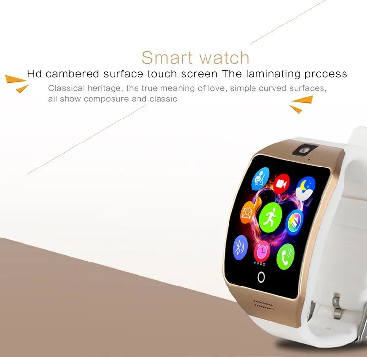 Умные часы Q18S с поддержкой sim-карты TF, Bluetooth, NFC соединение с камерой 0.3MP для Apple IOS, Android, телефон, умные часы