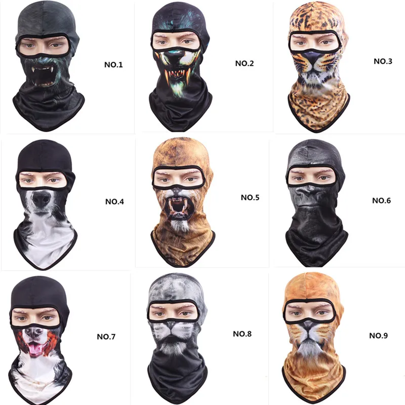 Полная маска для лица 3D Cs шапки мотоциклетный шарф головной ветрозащитный солнцезащитный крем для животных для велоспорта Пешие прогулки катание на лыжах езда на велосипеде Лыжная забавная маска