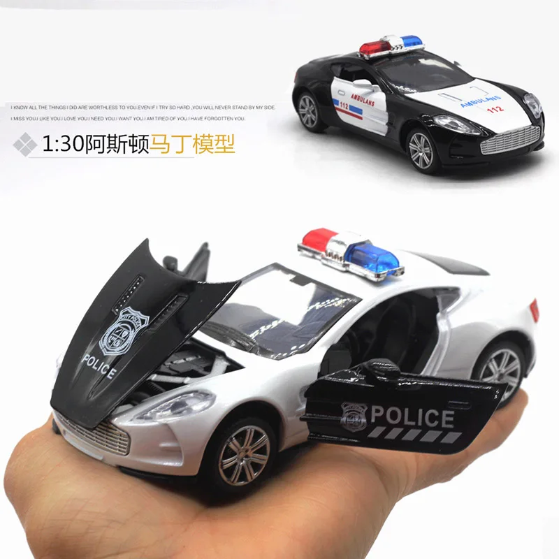 

1:30 alloy Aston Martin simulation car model police car ambulance three open doors sound and light toys
