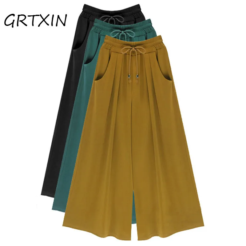 

2018 Summer Plus Size M-4XL 5XL 6XL Women Casual Loose Harem Pants Wide Leg Palazzo Culottes Stretch Trouser Female Clothing