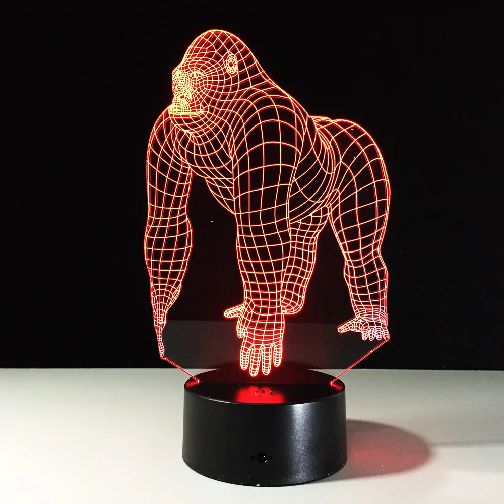 

Novelty Orangutan 3D Lamp Touch Switch Led Usb Night Light Mini Led Lights Battery Powered Children Bedroom Table Lamp