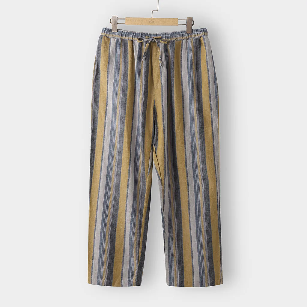 Pantalones hombre Модные мужские повседневные полосатые брюки карго с принтом, длинные брюки calca masculina