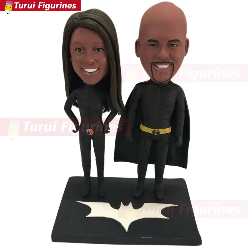 

Batman Groom Cat Woman Bride Personalized Wedding Cake Topper Batman Wedding Cake Topper Batman Cake Topper Cat Woman bobblehead