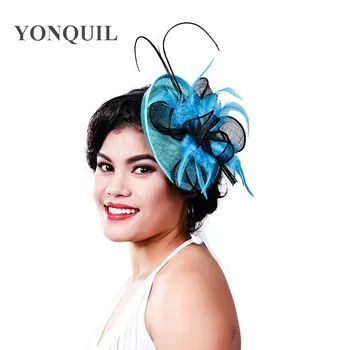 

Elagant women party tea fascinators weddings feather millinery hats fedora headband headwear gorgeous hair accessories MD16019