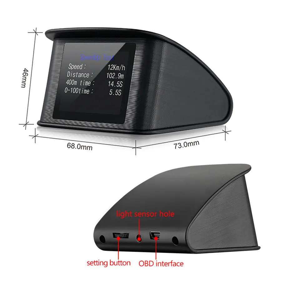 HUD OBD2 компьютерный автомобильный проектор скорости цифровой измеритель скорости Дисплей Расход топлива Датчик температуры диагностический инструмент