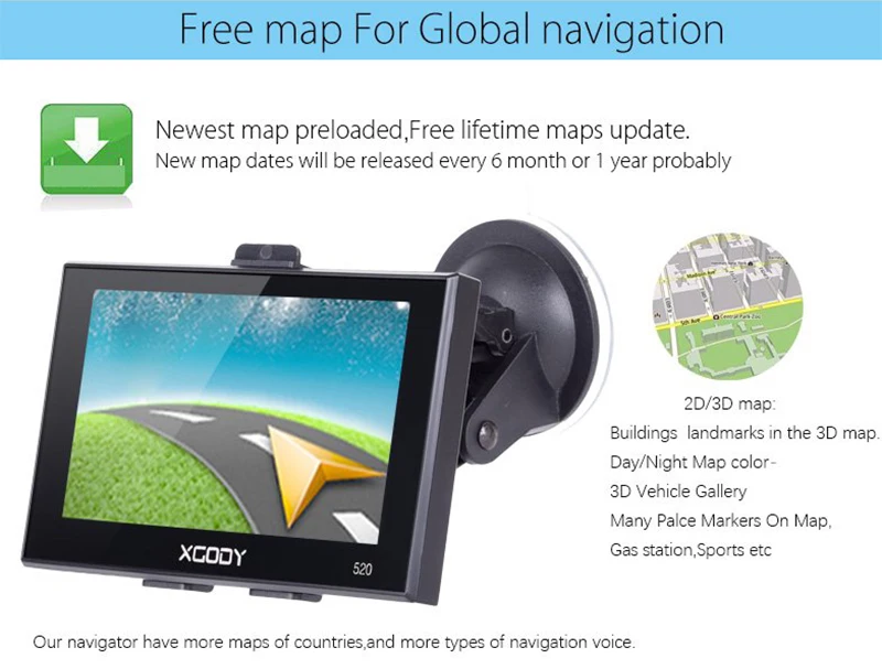 XGODY 520 5 дюймов Автомобильный gps навигатор 256 МБ+ 8 Гб сенсорный экран FM SAT NAV грузовик gps навигатор Navitel Европа бесплатное обновление карты