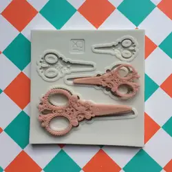 3D Ретро Ножницы торт силиконовые формы для выпечки помады украшения торта Инструменты конфеты Fimo глины плесень шоколад gumpaste формы