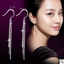 Новое поступление, модные,, длинные, с цветами, с кисточками, дизайн, серебро 925 пробы, женские серьги-гвоздики,, ювелирное изделие, подарок