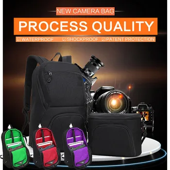 

HUWANG New Camera Multifunction 2in1 Backpack Photo Bag Case Water proof For Nikon For Canon For Sony DSLR 19Mar27