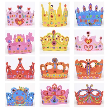

EVA Foam Paper sequins Crown Creative Flowers Stars Patterns Kindergarten Art Children DIY Craft Toys Party DIY Decorations Gift