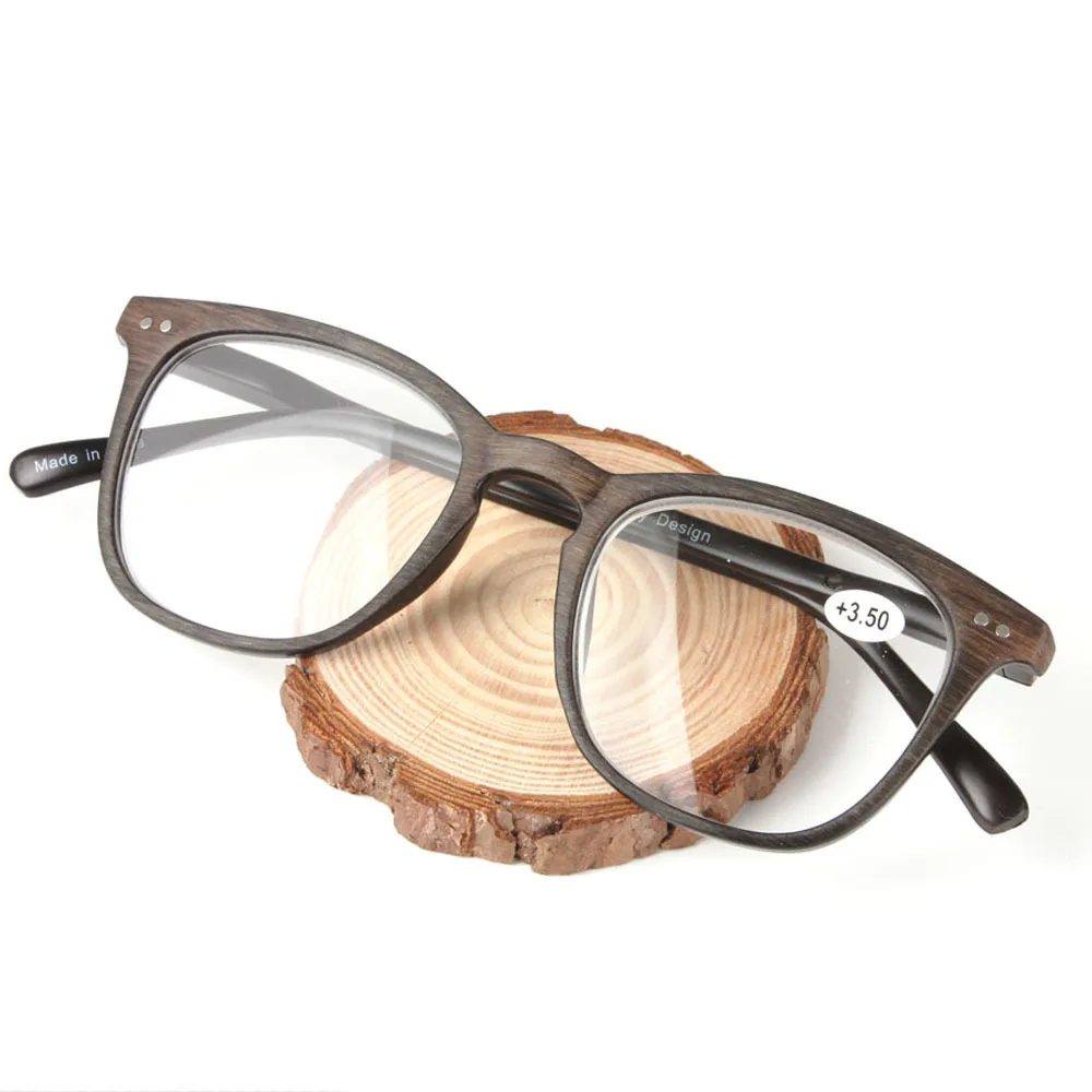 

2018 New Imitation Wooden Color Oversize Plastic Frame High-grade Presbyopia Glasses Frame Spring Reading Glasses with Degree