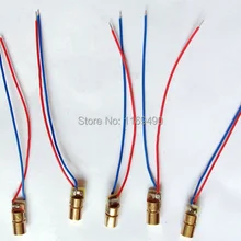 10 шт./партия, 10 шт., 5 В, 5 мВт, 6 мм, 650 нм, длинный волнистый лазер, точечный диодный модуль, Медная головка трубки красного цвета