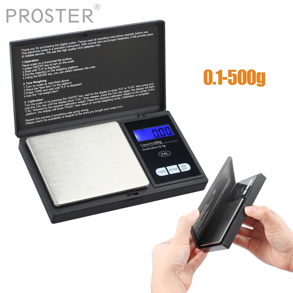 

Proster for Electronic Elite Pocket Mini Digital Weighing Scale 0.1-500g weighing small precious items