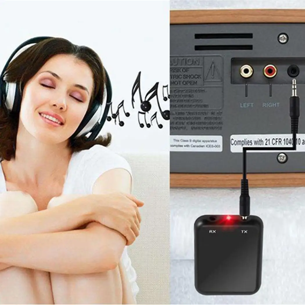 Портативный Bluetooth передатчик для телевизора беспроводной аудио адаптер подключен к 3,5 мм аудио приемник, в паре с Bluetooth наушниками