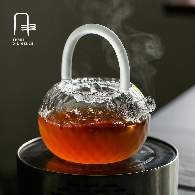 Not Hot 730ML Glass tea pot Kettle Safe handle water bottle glass Tea