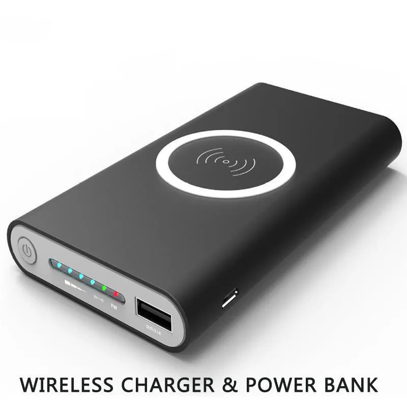 Горячая внешний аккумулятор беспроводное зарядное устройство power Bank 10000 Mah 3 в 1 Qi Беспроводное зарядное устройство блок питания - Цвет: wireless charger