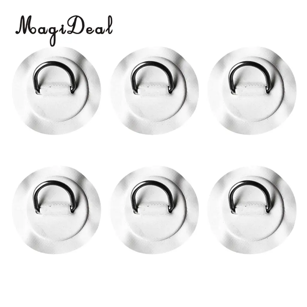 MagiDeal Inflatable Boat 2Pcs/6Pcs Stainless Steel D-ring Pad/Patch for PVC Inflatable Boat Dinghy Kayak SUP Surfboard Supply