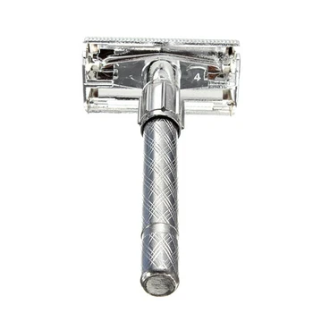 

Traditional Men's Double-Edge Blade Safety Razor Hair Beard Silver Manual Shaver SK88