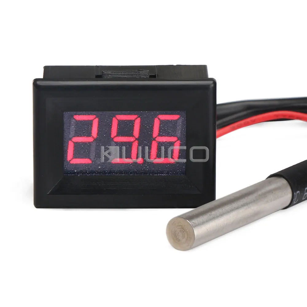 5 PCS/LOT Digital Meter Red Led Thermometer 55125 Celsius Temperature Meter DC 12V 24V Temp