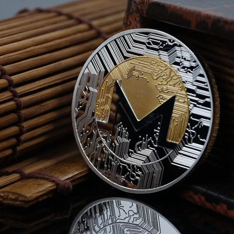 1 шт. монета Monero памятная монета двухцветная виртуальная валюта XMR монеты рукоделие коллекция подарок диаметр 40 мм