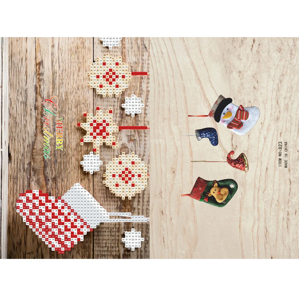 

Decorative Diamond Baubles Cartoon Painting Mini Santa Claus Merry Christmas Paper Craft Postcards Desktop Decoration Ornaments