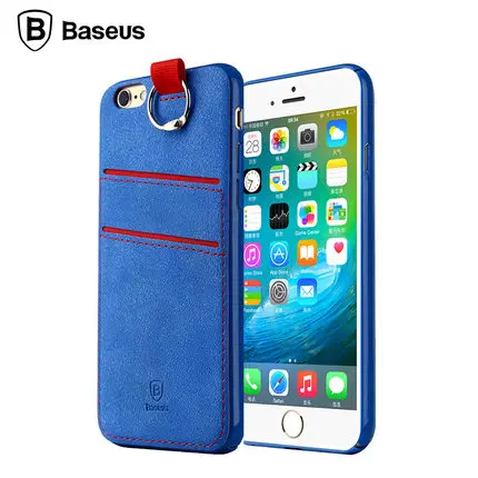 BASEUS shell for iPhone 6 6s case PU Hard Case Lang Series Card Holder Leather Coated Plastic Cover iphone |