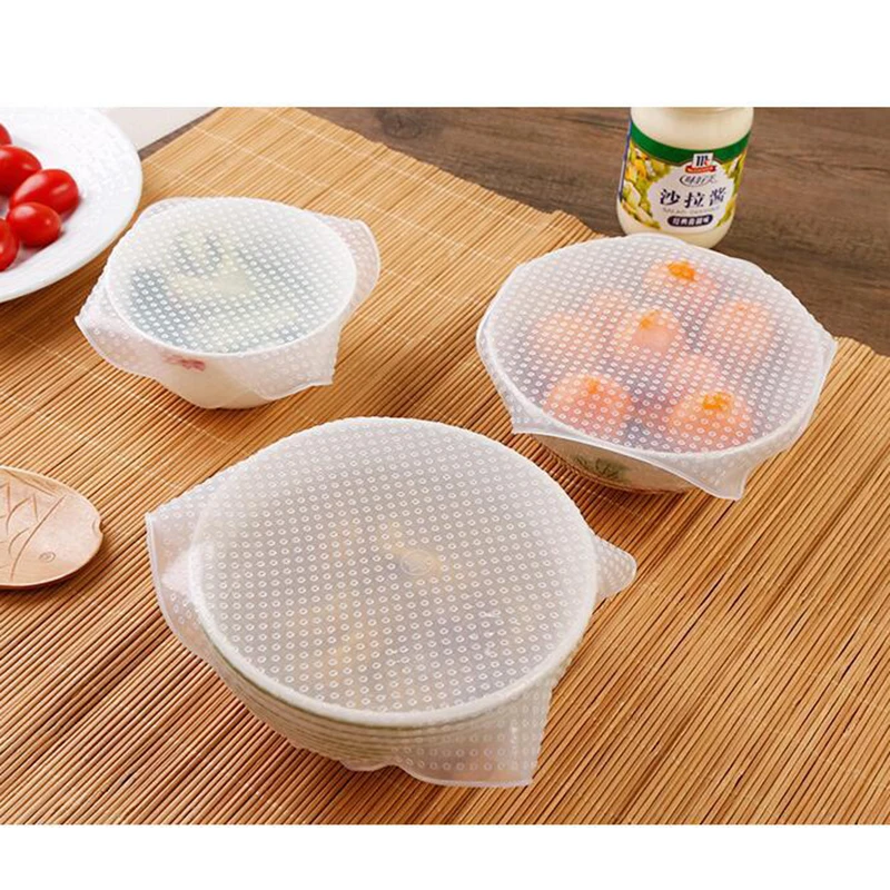 4pcs-set-Silicone-Food-Wraps-Reusable-Keeping-Food-Fresh-Saran-Wrap-Bowl-Pot-Seal-Vacuum-Cover