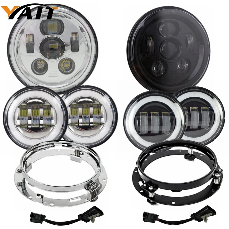 

For Road Glide Motorcycle 7" LED Headlight 4-1/2 LED Passing Lamps Fog Lights 7inch Headlight Mounting