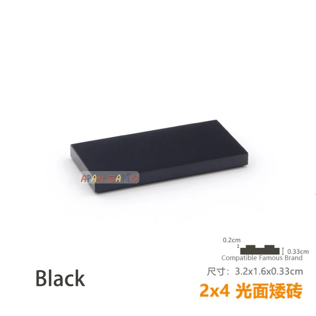 20pcs/lot DIY Blocks Building Bricks Smooth 2X4 Educational Assemblage Construction Toys for Children Size Compatible With Brand Black