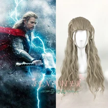 Thor Odinson Cosplay Wig Infinity War Long Curly Hair Halloween Role Play