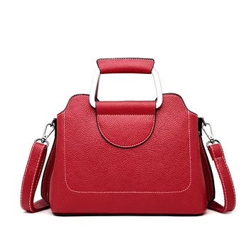 

Small Tote Girls Leather Bags For Women 2018 Woman Metal Hand Bags Handbags Famous Brands Luxury Designer Ladies Crossbody Bag