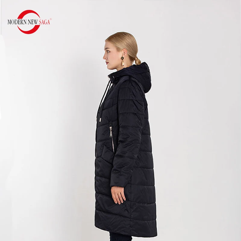 MODERN NEW SAGA 2019 New Winter Collection Coats And Jackets Women Thin Parkas Cotton Padded Overcoat Female Ladies Outwear