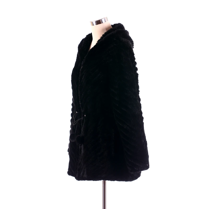 ZY81011 Ladies Real Knitted Mink Fur Full Sleeve With Hooded Fur Coat Jacket Winter Women Fur Coats Female Mink Fur Overcoat packable down jacket