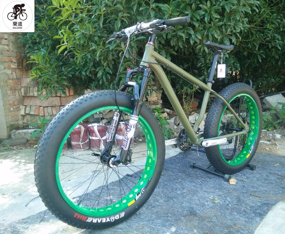 

Kalosse Microshift beach bike 26*4.0 tires Hydraulic brakes 30 speed , Full suspension Snow bicycle ,