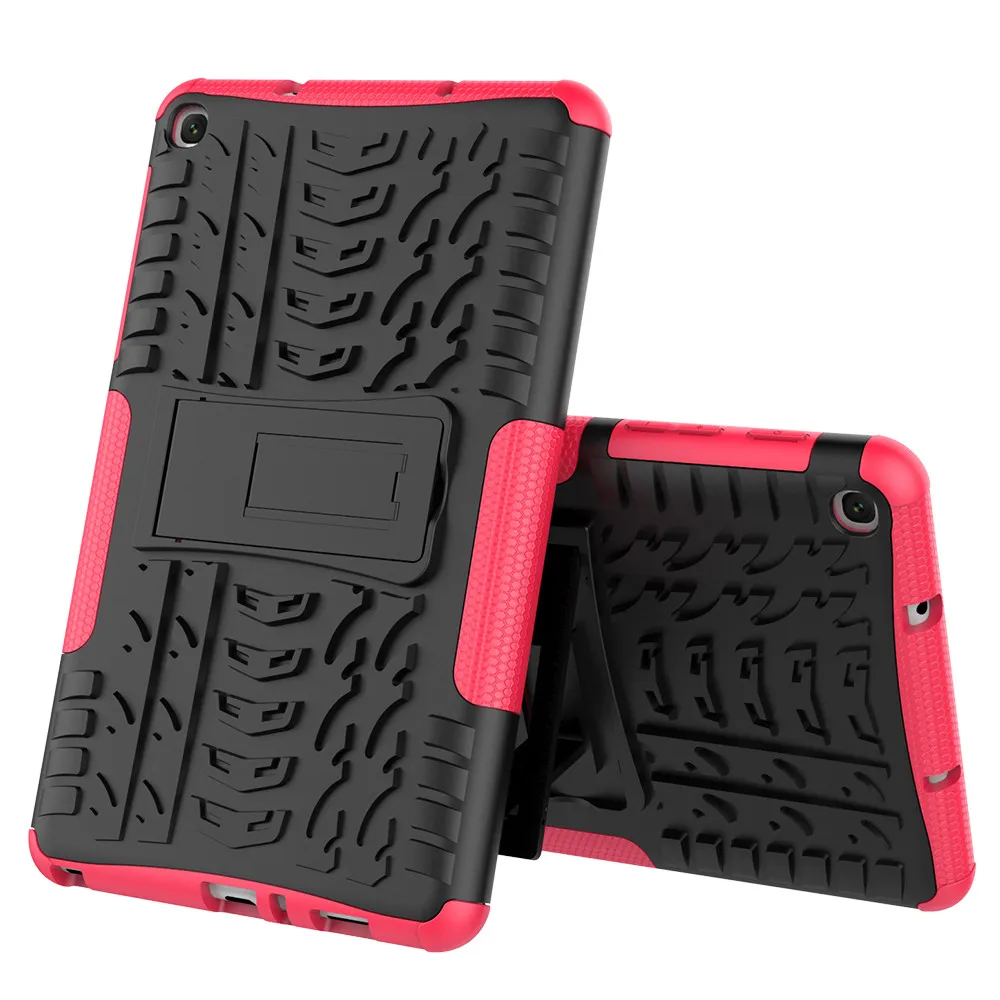 Hot Pink Чехол для планшета Прочный Гибридный чехол-подставка для Samsung Galaxy Tab A 8,0 SM-P200/P205 защитные чехлы - Цвет: Hot Pink