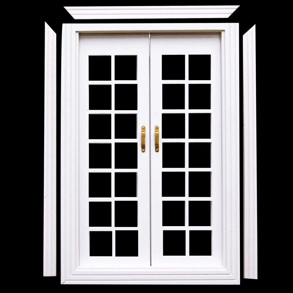 1:12 Scale Basic Classic Wooden French Doors Tumdee Dolls House Accessory DIY500 