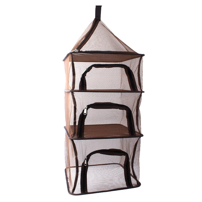 

Camping Dry Net Storage Basket Shelf Portable Folding 4 Layer Hanging Mesh Foods Dish Outdoor Campping BBQ Tableware Picnic Bag